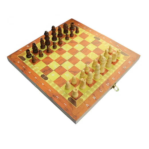 3IN1 ხის ჭადრაკი