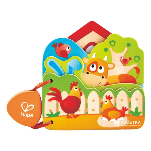 HAPE Baby's Farm Animal Book ხის სათამაშო წიგნი