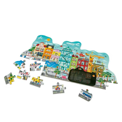 Hape სათამაშო პაზლი Animated City Puzzle