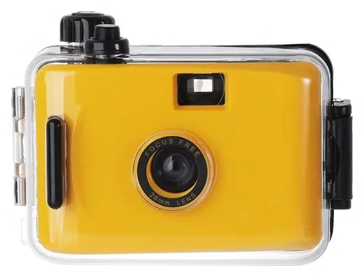WATERPROOF CAM YELLOW მრავალჯერადი ფირის კამერა